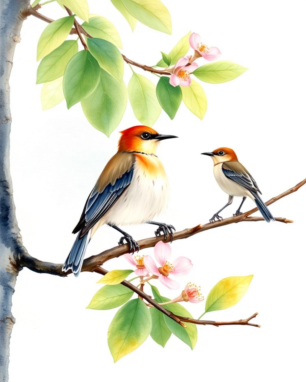 Birding Walk — watercolor poster preview