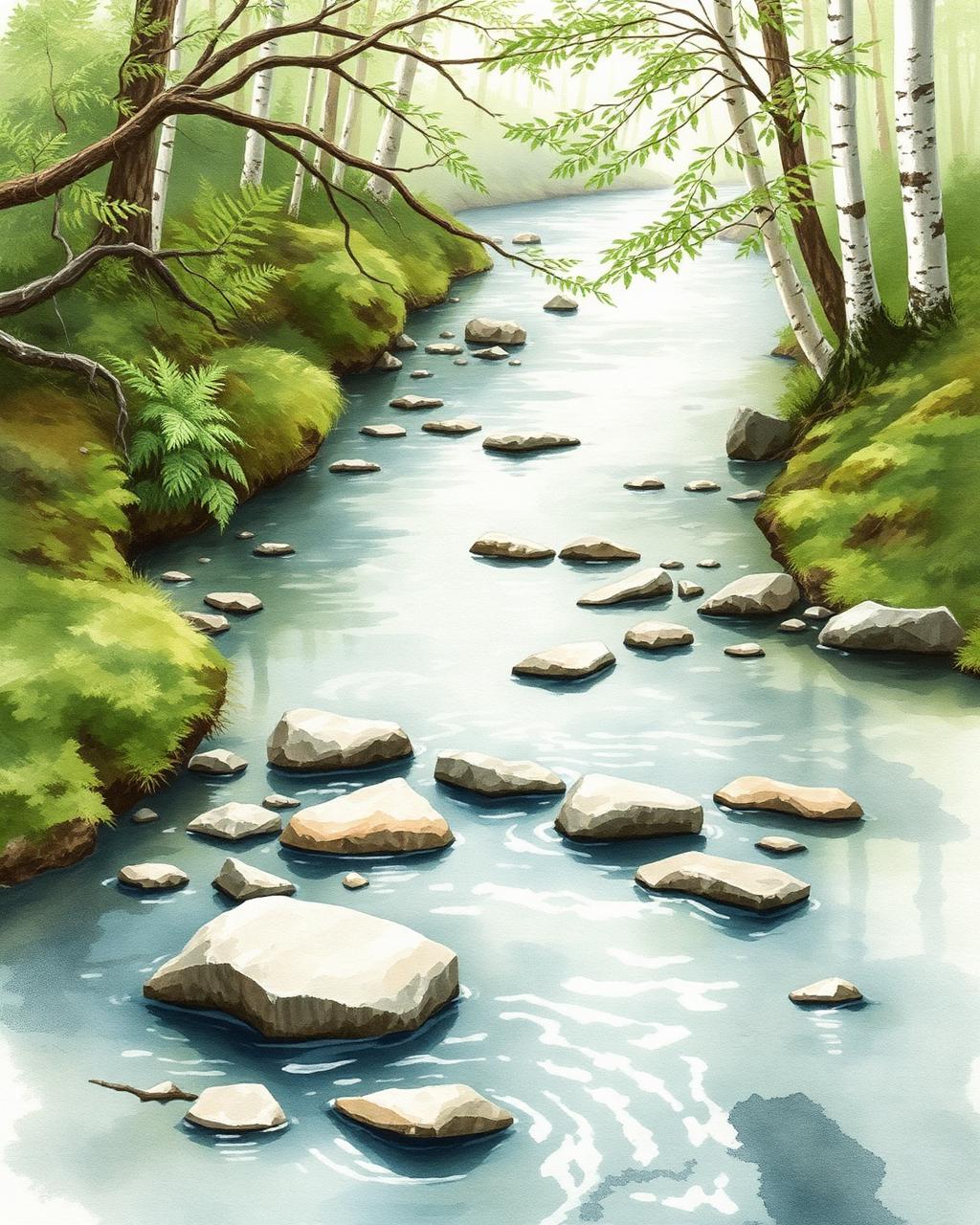 Watershed Awareness — watercolor poster preview